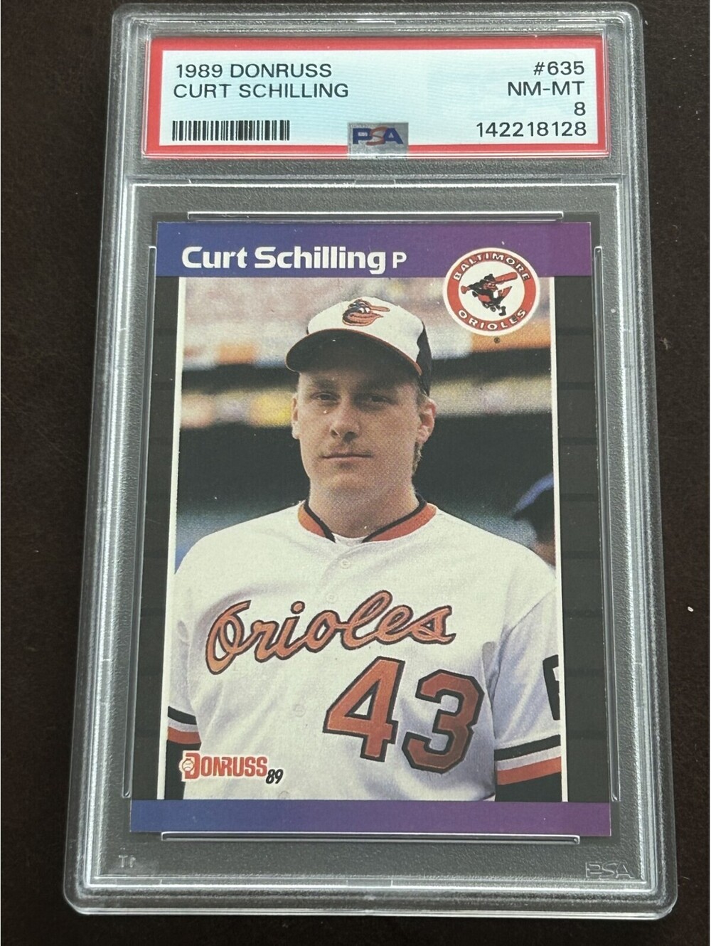 CURT SCHILLING VINTAGE ROOKIE 1989 DONRUSS #635 PSA 8 NM-MT RC